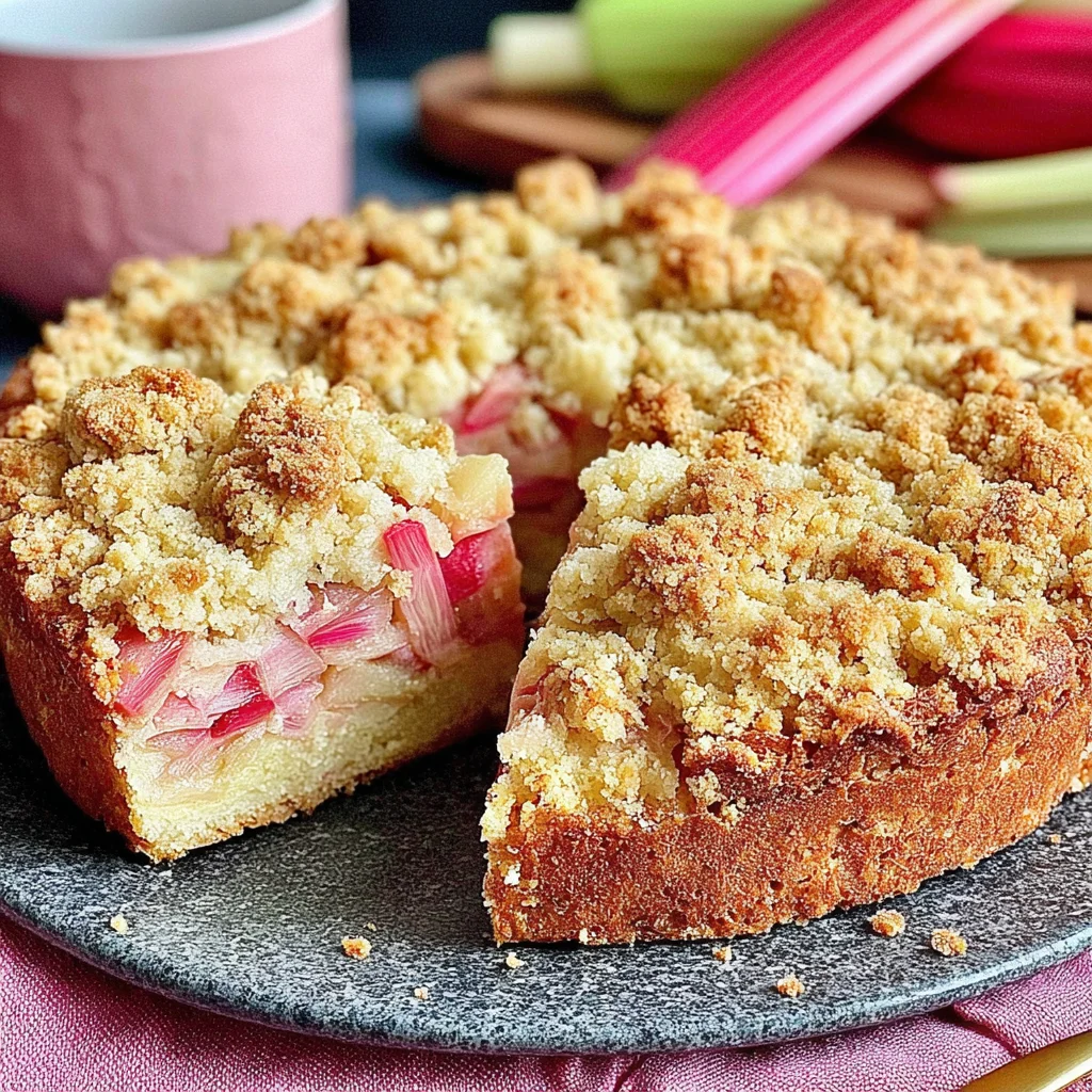 Köstlicher Rhabarberkuchen mit Streusel – Einfaches Rezept für den perfekten Frühlingsgenuss