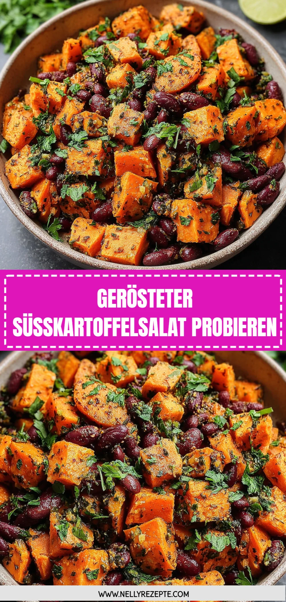 Gerösteter Süßkartoffelsalat probieren
