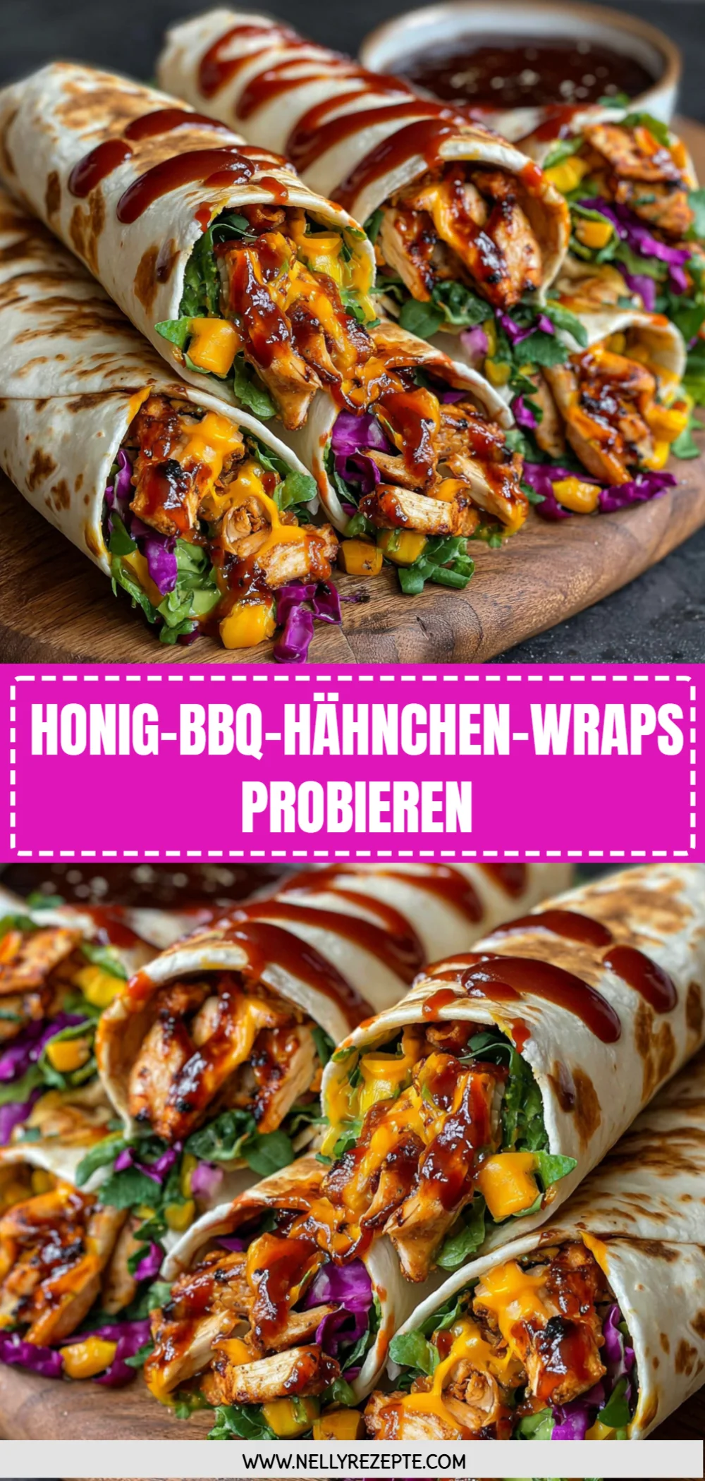 Honig-BBQ-Hähnchen-Wraps probieren