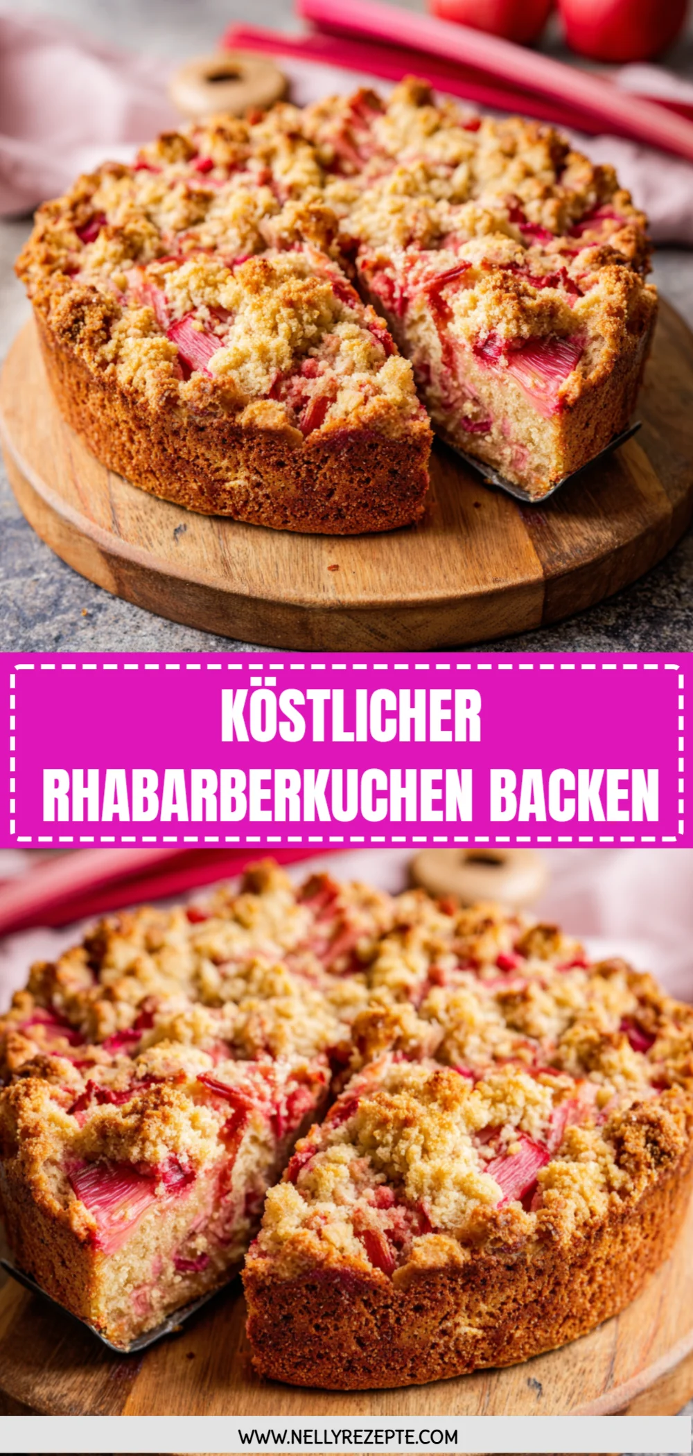 Köstlicher Rhabarberkuchen backen