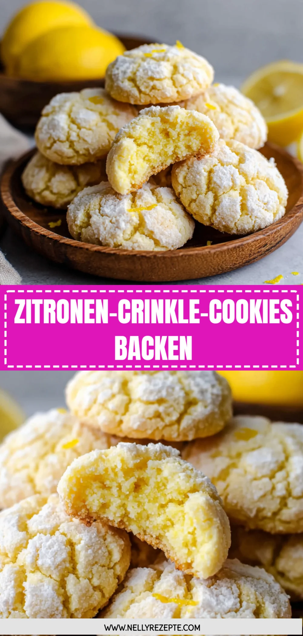 Zitronen-Crinkle-Cookies backen