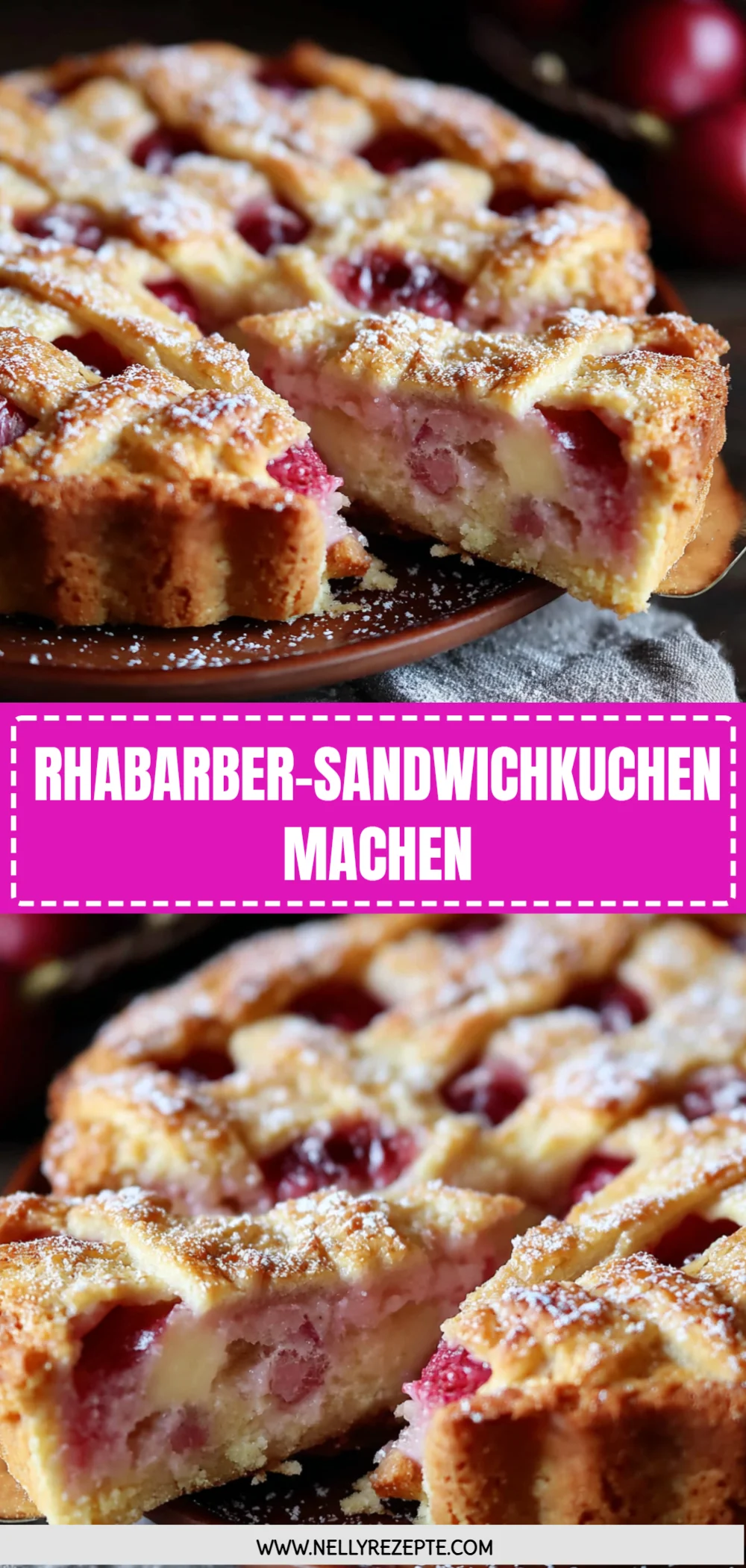 Rhabarber-Sandwichkuchen machen